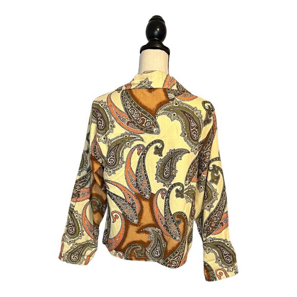 Candy Couture Women's Cotton Button Down Jacket Paisley and Sequins Large - Picture 4 of 6